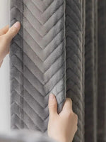 rideau moderne beige gris zigzag opacité anti bruit coupe vent intérieur extérieur 100 polyester