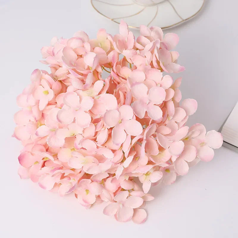 bouquet hydrangeas artificiels soie rose jaune gris bleu violet blanc moderne decoration mariage