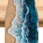 nappes polyester chemins table motif vague mer décoratives marin bohème aspect texturé semi transparent