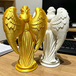 statue ange blanc or impression 3d texture brillante classique religieuse autel maison