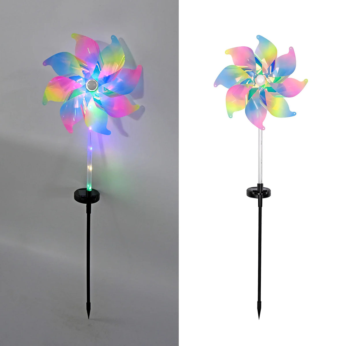 décoration extérieure éolienne solaire multicolore moderne transparente jardin patio cour