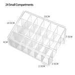 présentoir transparent moderne 24 compartiments rangement cosmétiques rouges lèvres bijoux minimaliste