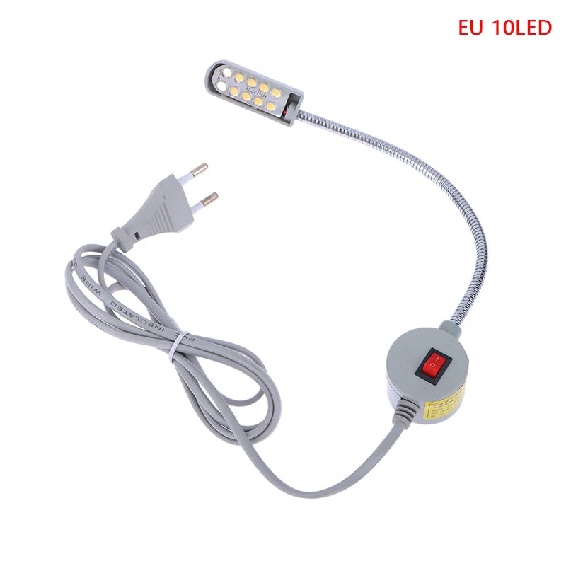 lampe flexible réglable industrielle 360 gris blanc moderne interrupteur câble électrique