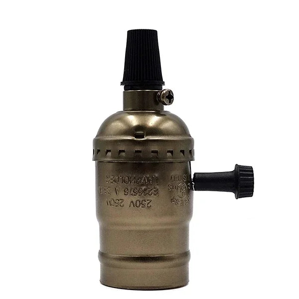 ampoule vis e27 or argent noir métal lisse vintage câble interrupteur led filament