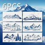 sticker paysage montagne graphique minimaliste adhésif blanc noir décoration mur papier bricolage artístico réutilisable