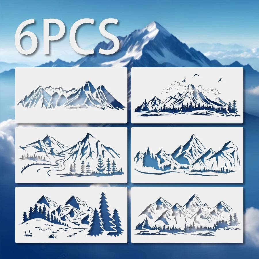 sticker paysage montagne graphique minimaliste adhésif blanc noir décoration mur papier bricolage artístico réutilisable