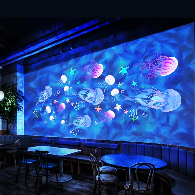 projecteur led bleu blanc rose vert méduses étoiles mer moderne décoratifextérieur intérieur ip65 aluminium