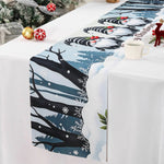 tableau noel gnomes forêt enneigée flocons neige branches polyestère festive hiver blanc rouge marron