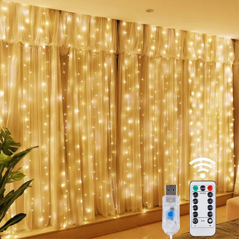 guirlande lumineuse étoiles multicolore led blanc moderne télécommande noël nouvelle année chambre
