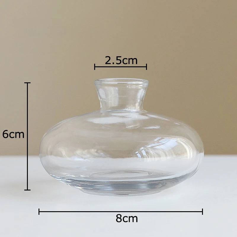 vases hydroponiques modernes transparents marron lisses décoration table plantes fleurs artificielles minimalistes