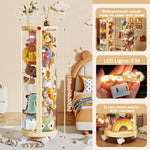 boîte jouets rotative transparente moderne roulettes multicolore organisateur enfant plastique respectueux environnement