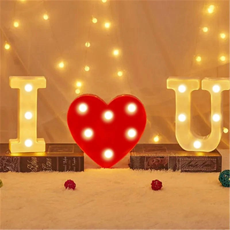 lettres lumineuses blanches vintage veilleuse deco brillante alphabet chiffres maison anniversaire noel mariage