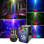 projecteur laser fête noir disco dj télécommande moderne ludique son activé rotation patterns bar