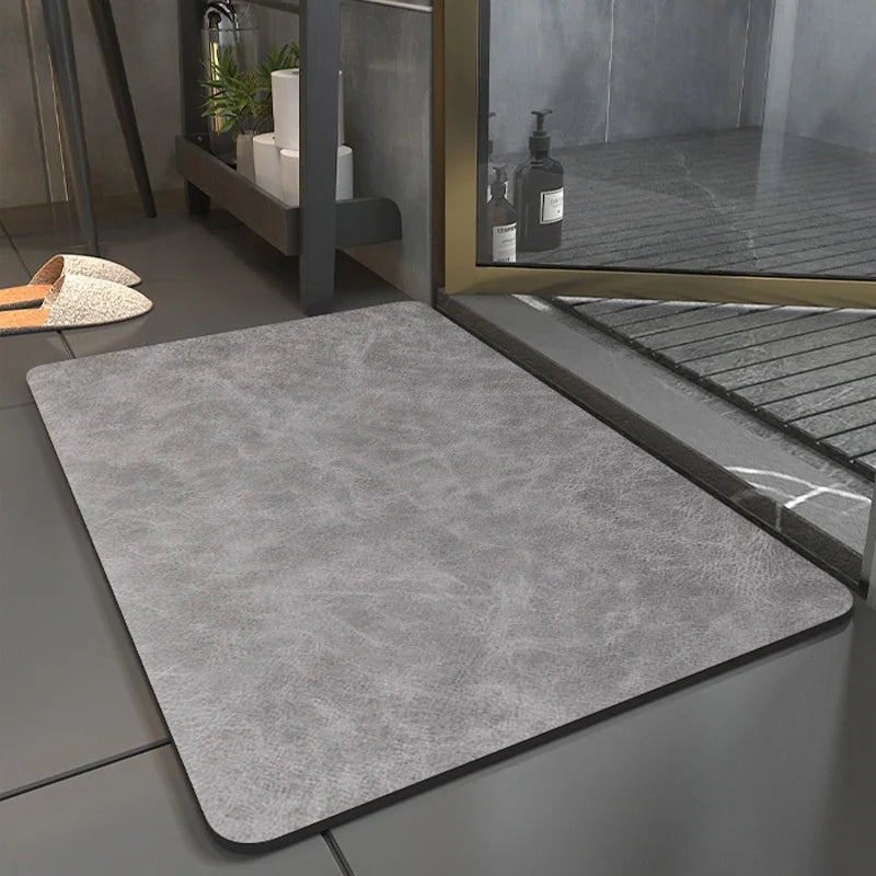tapis bain moderne gris uni noir multicolore antidérapant polyester résistant rides