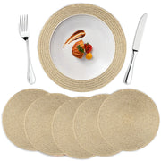 Set de 6 napperons ronds tissés lavables pour Noël, mariage et décoration de table