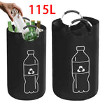 sac recyclage noir pliable oxford cloth 82l 115l multiple utilisation bouteilles plastique symbole recyclage