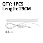 tube led blanc moderne 29cm interrupteur prise us plug autoinstallation clips aluminium