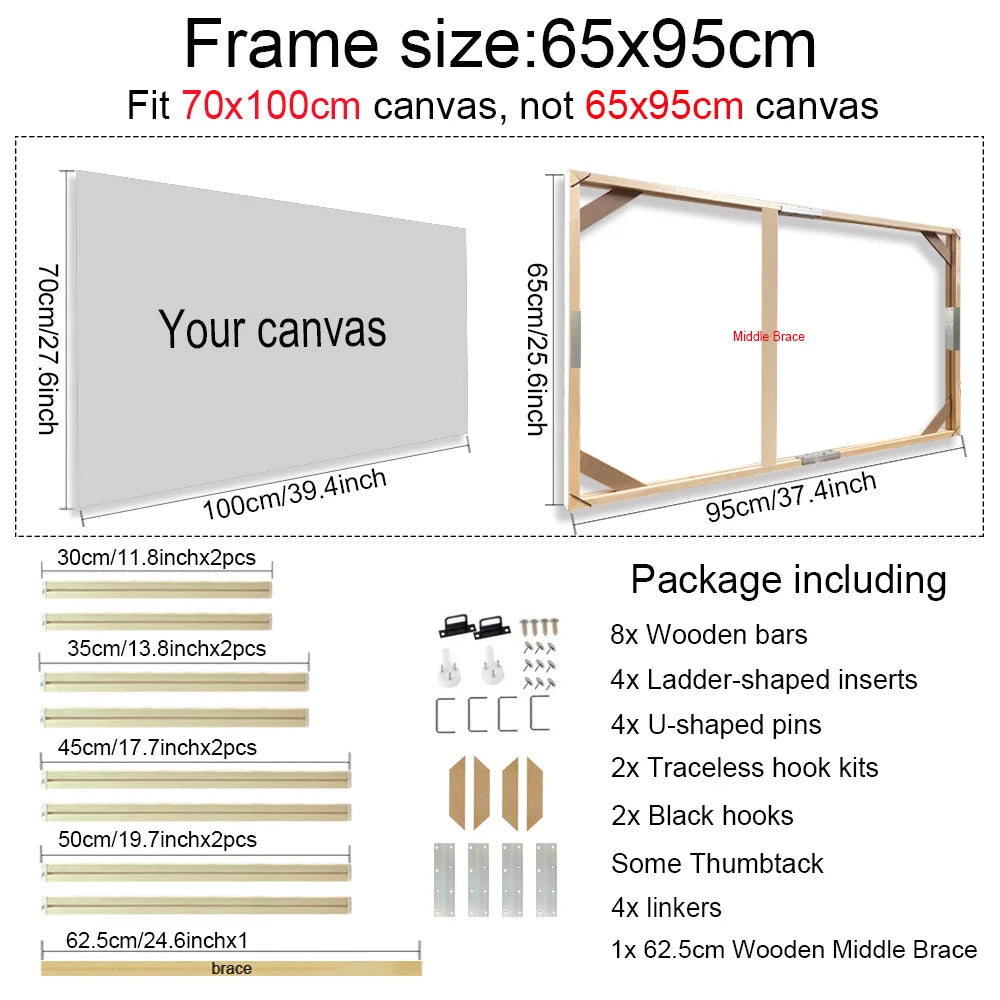 cadre mural bois moderne toile abstraite multicolore fleurs relief 60x80cm 55x75cm 55x85cm clips crochets