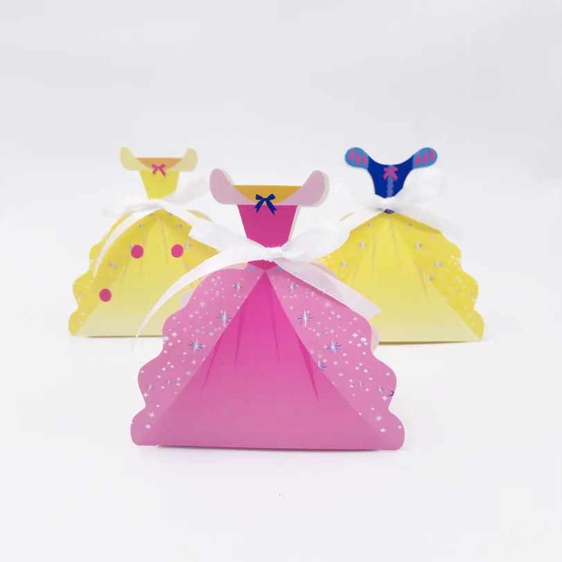 boîte dragées carton thème princesse ruban blanc cadeau mariage anniversaire fête bébé fille