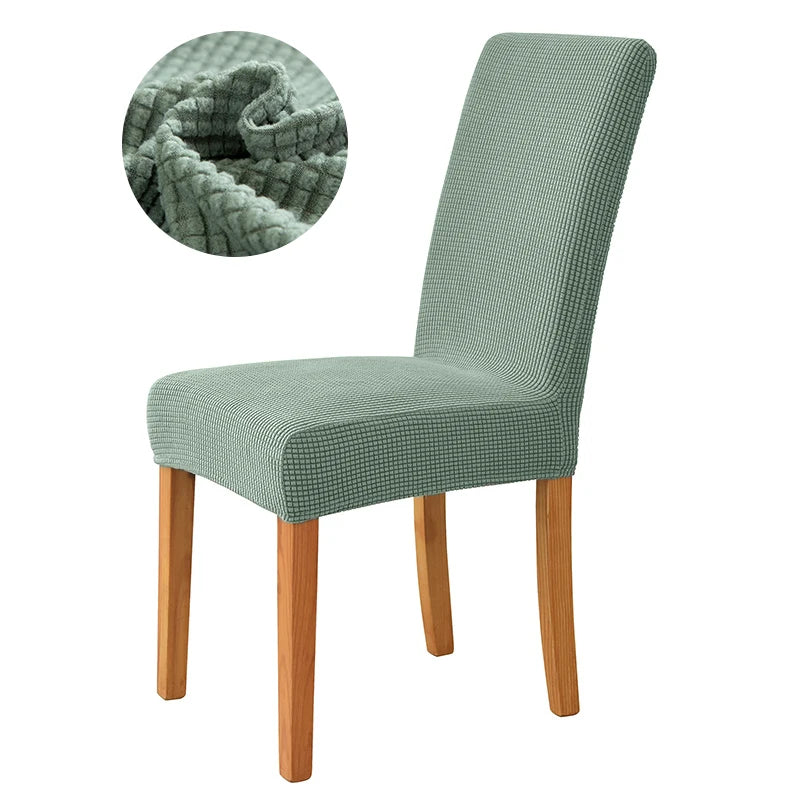 housse chaise jacquard gris rose vert marron moderne adhésif polyester pliage salon mariage banquet