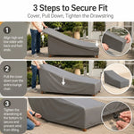 housse chaise longue extérieure gris uni moderne sac rangement rétractable cordons ajustables protection anti