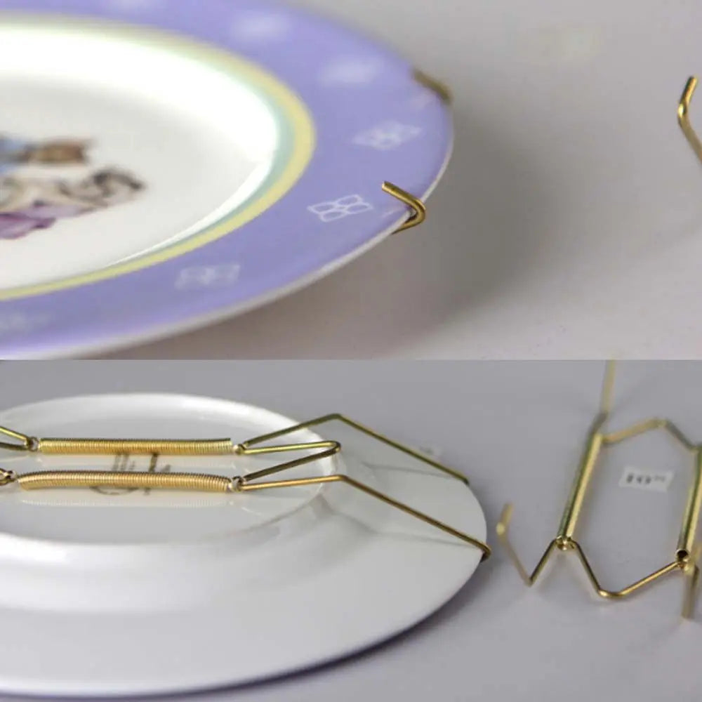 support assiettes doré moderne clips métalliques 10 12 14 16 pouces minimaliste mur