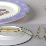 support assiettes doré moderne clips métalliques 10 12 14 16 pouces minimaliste mur