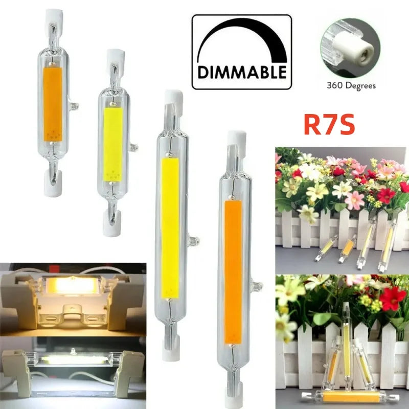ampoule led r7s 118mm 50w projecteur puissant haute luminosité tube verre blanc chaud