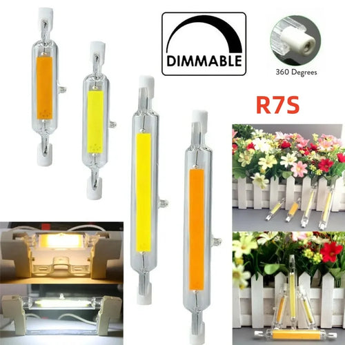 ampoule led r7s 118mm 50w projecteur puissant haute luminosité tube verre blanc chaud