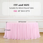 nappe table blanche plissée imperméable l'huile diamètre 48 pouces hauteur 27