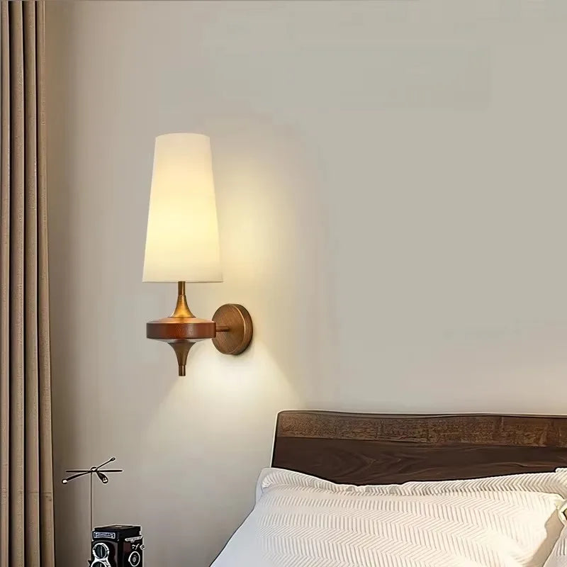 lampe murale moderne tissu bronze beige éclairage quotidien cuisine étude salle bain fixée mur