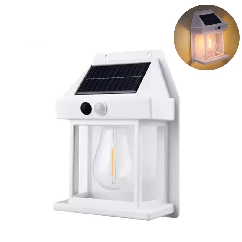 lampe solaire murale led noir transparent classique panneau solaire capteur mouvement