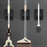porte balai support mural salle bain argenté adhésif imperméable outils nettoyage moderne organisateur traceless