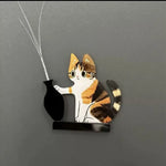 aimants réfrigérateur chat moustaches dessin animé vase noir blanc ornement collection autocollant