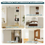 rideaux porte entrée séparation pièce chambre crème lin texturé moderne minimaliste