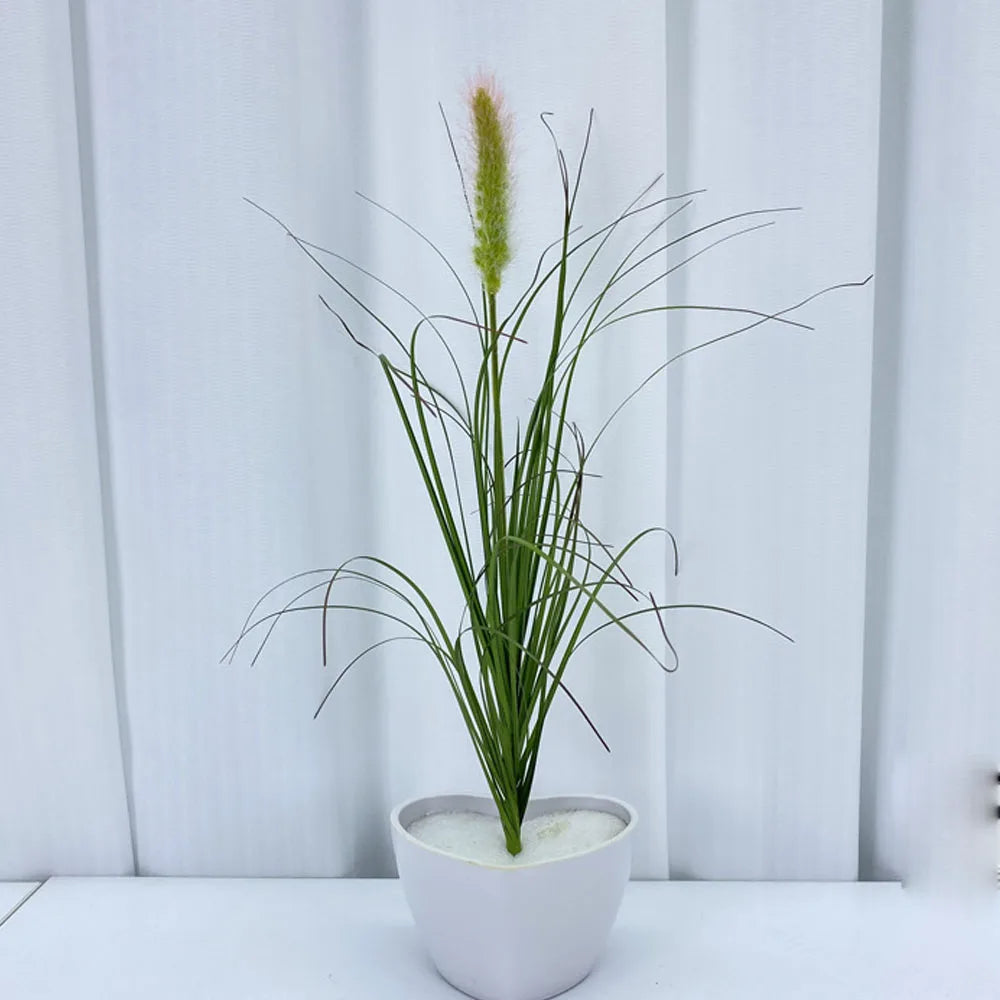 plantes artificielles herbe roseaux oignon fleurs vert clair moderne intérieur décoration expos anniversaire