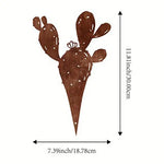 plaque métallique décorative moderne motif papillon fleur cactus marron rustique
