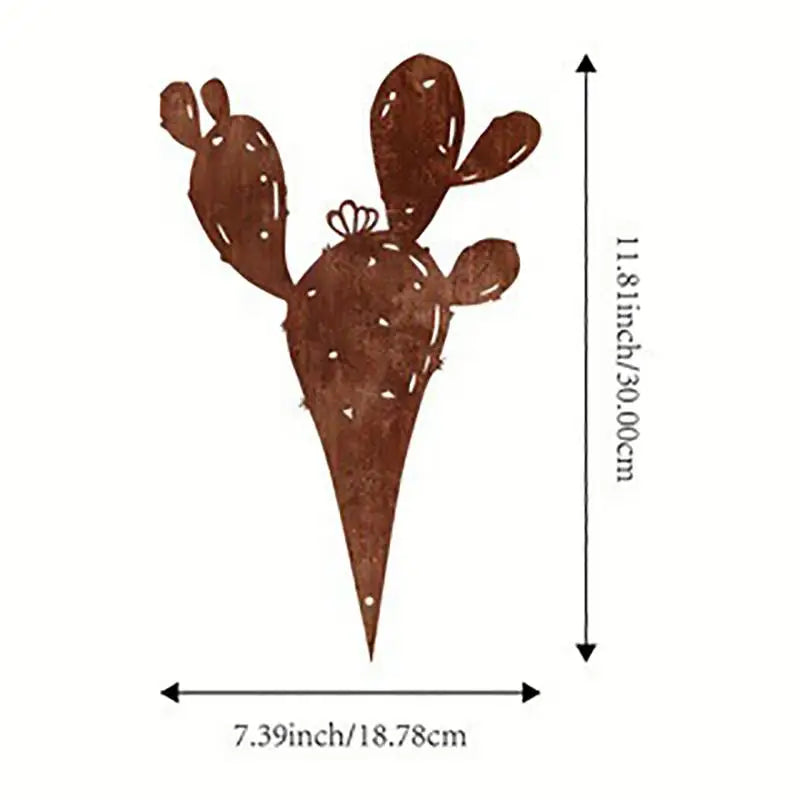 plaque métallique décorative moderne motif papillon fleur cactus marron rustique