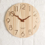 horloge murale moderne numérique bois grainé sans feuilles chambre salon