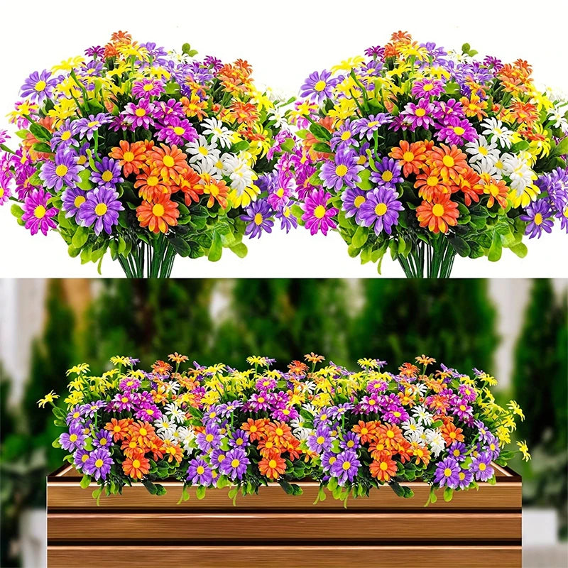 bouquet fleurs artificielles violet blanc jaune orange decoration maison moderne minimalisteintérieur 33cm