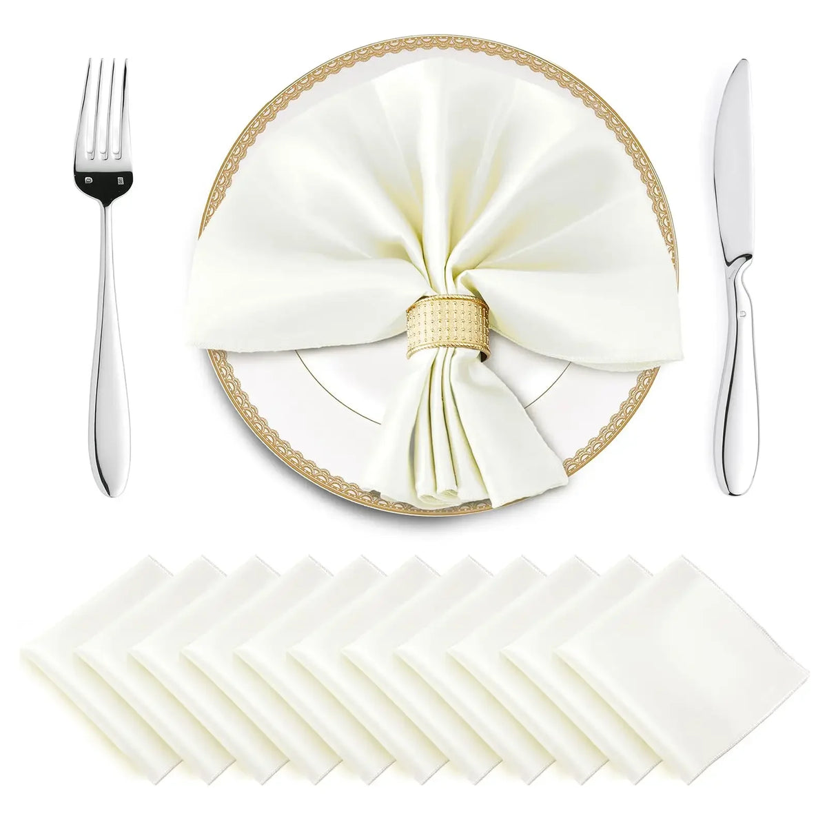 serviettes table satin rouge classiques 30x30cm coton opaques