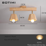 spots lumineux bois massif led moderne finition brillante éclairage quotidien murale 220v scandinave