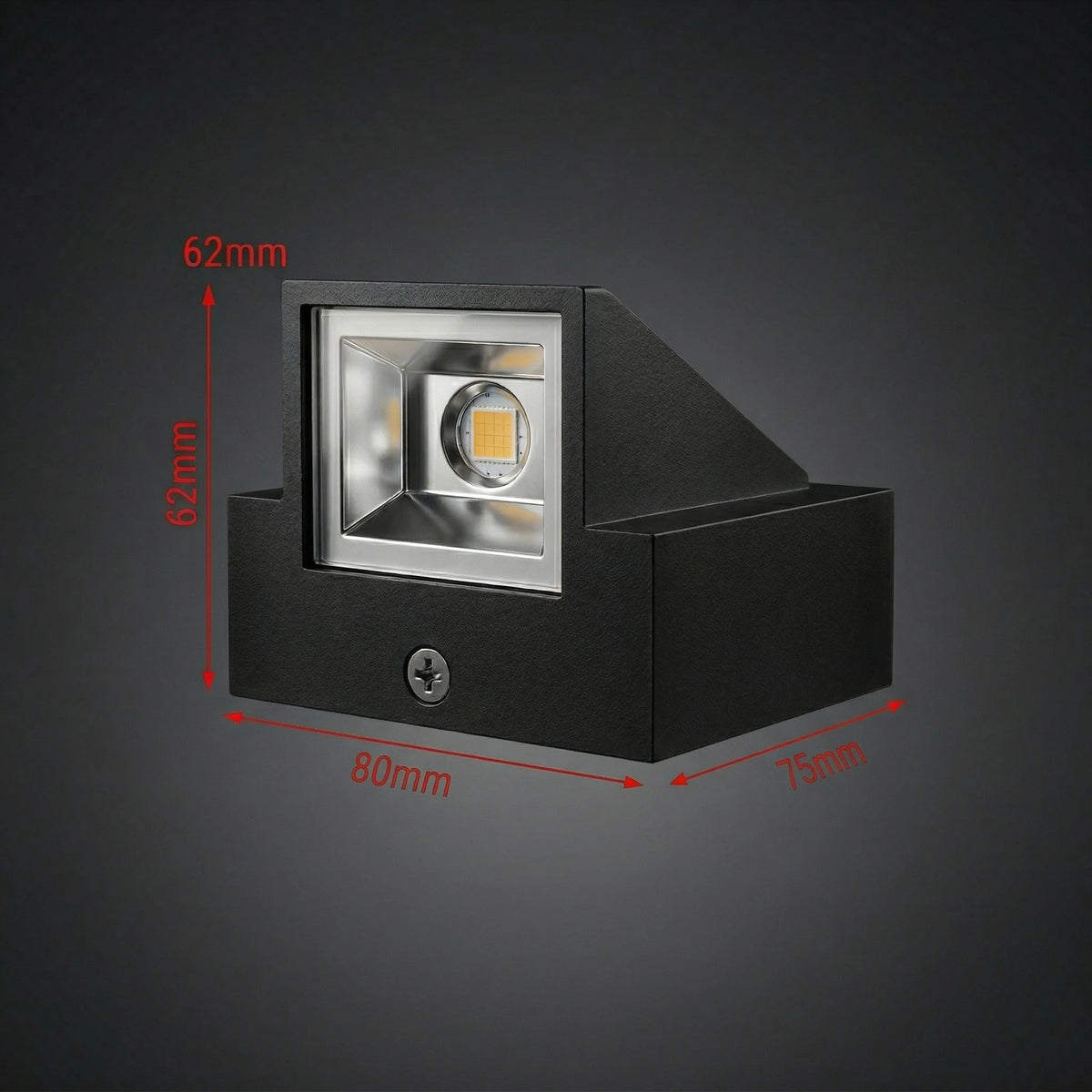 applique murale led moderne ip65 noir mat extérieure 3w 4000k 85v 265v abs