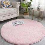 tapis rond uni moderne doux polyester 40cm rose clair vert violet marron bleuclair beige