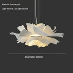 Suspension lumineuse moderne verre blanc floral organique LED 4500k 6000k 3000k