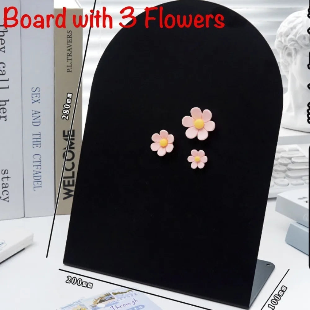 tableau magnétique floral violet rose noir blanc moderne minimaliste adhésif autocollants stylos calendrier