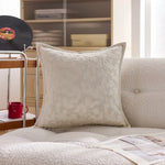 décoration intérieure coussin carré rayé moderne 100% polyester beige marron bleumarine blanc texture rugueuse