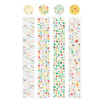 rubans autocollants transparents multicolores étoiles notes musicales cercles coeurs enfantins
