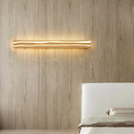 applique murale moderne bois doré ondulé fixée mur lumière blanc chaud