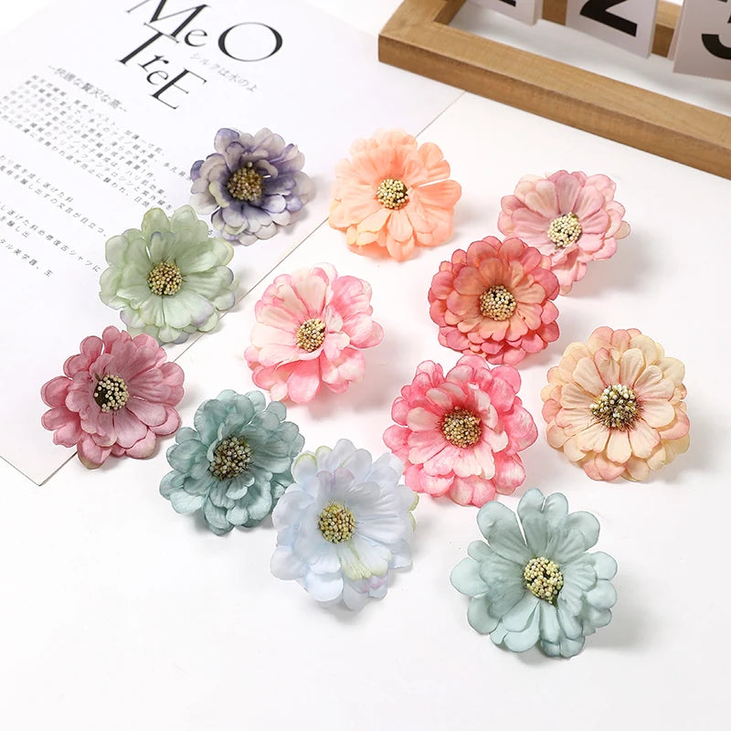 décoration intérieure fleurs artificielles lotus vintage rose vert clair mariage scrapbooking decor